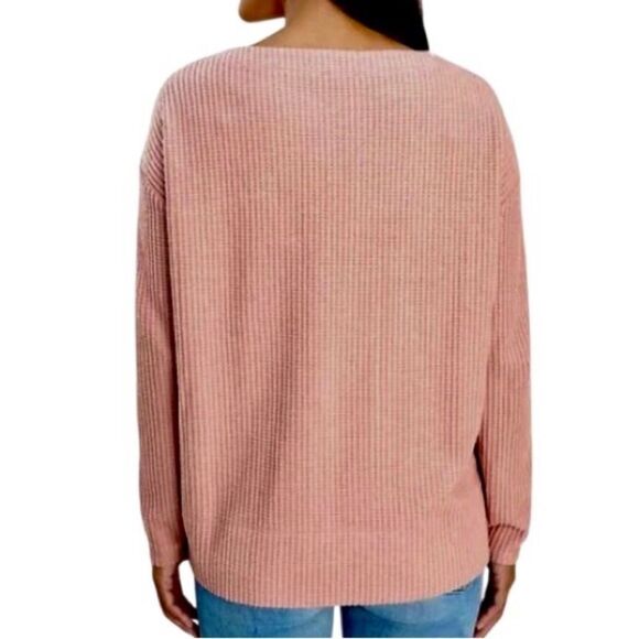 Splendid So Soft Waffle Knit Top in Dusty Pink Women’s M - Picture 5 of 9